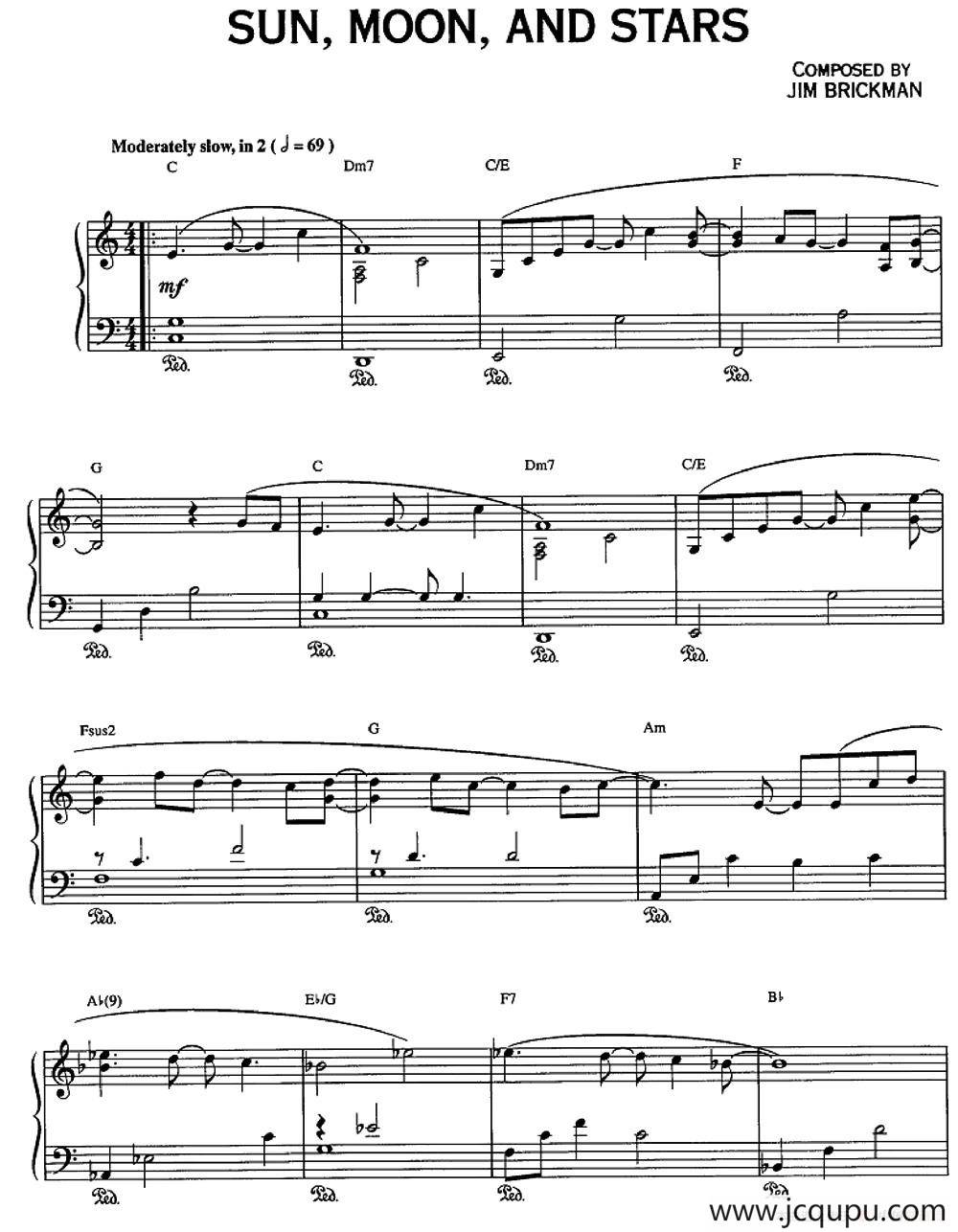 SUN，MOON，AND STARS简谱