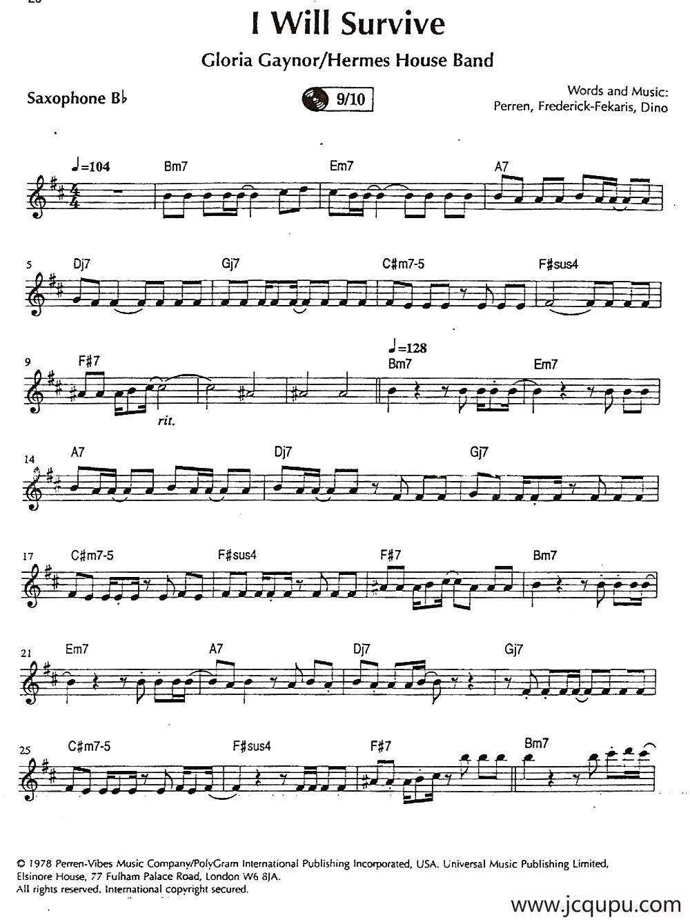 I Will Survive简谱