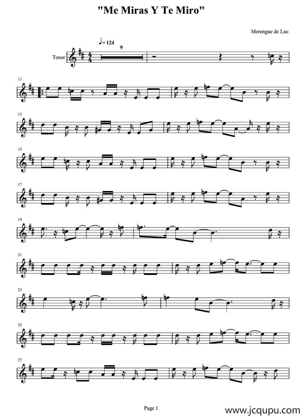Me Miras Y Te Miro简谱