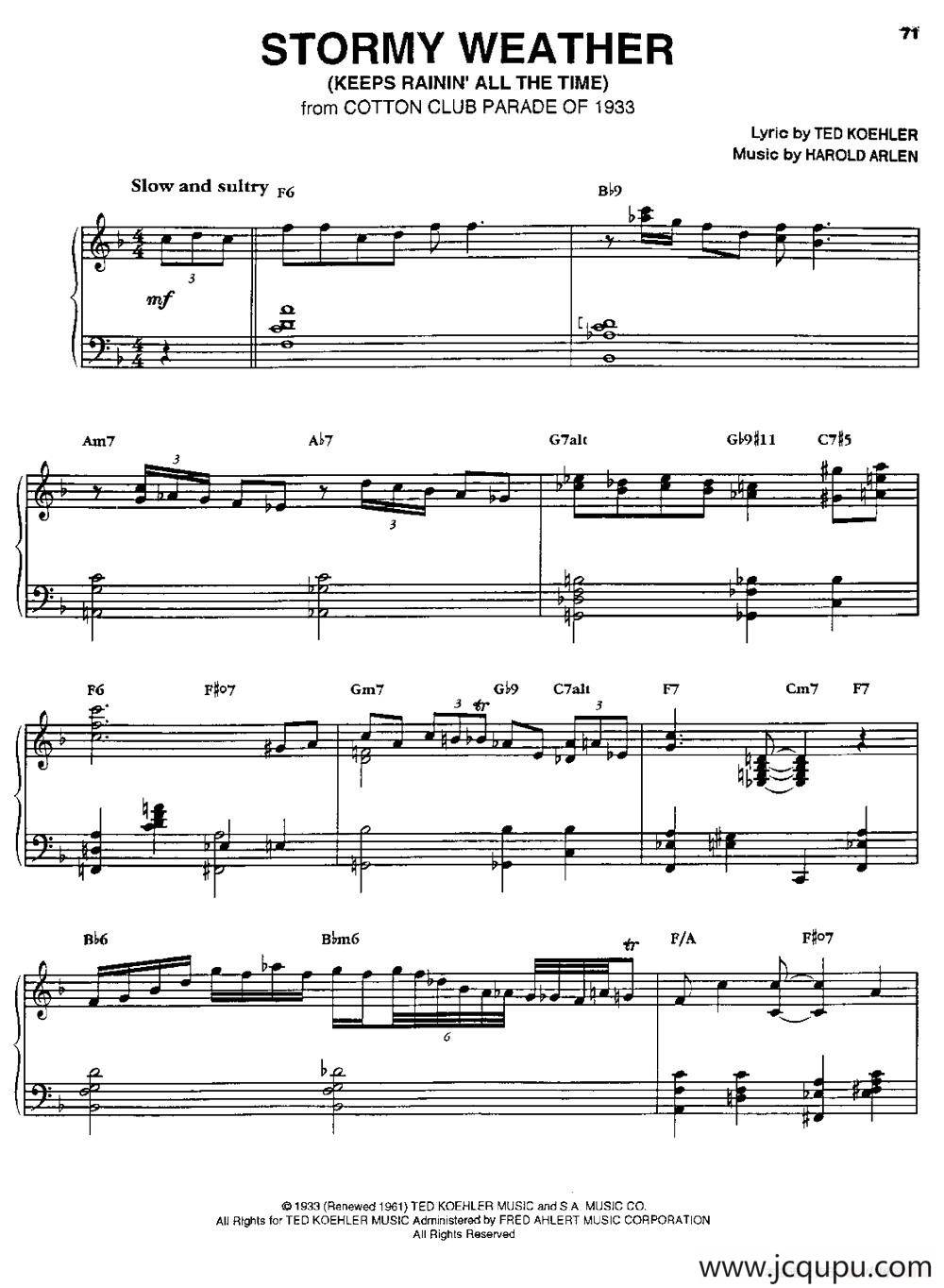 STORMY WEATHER简谱
