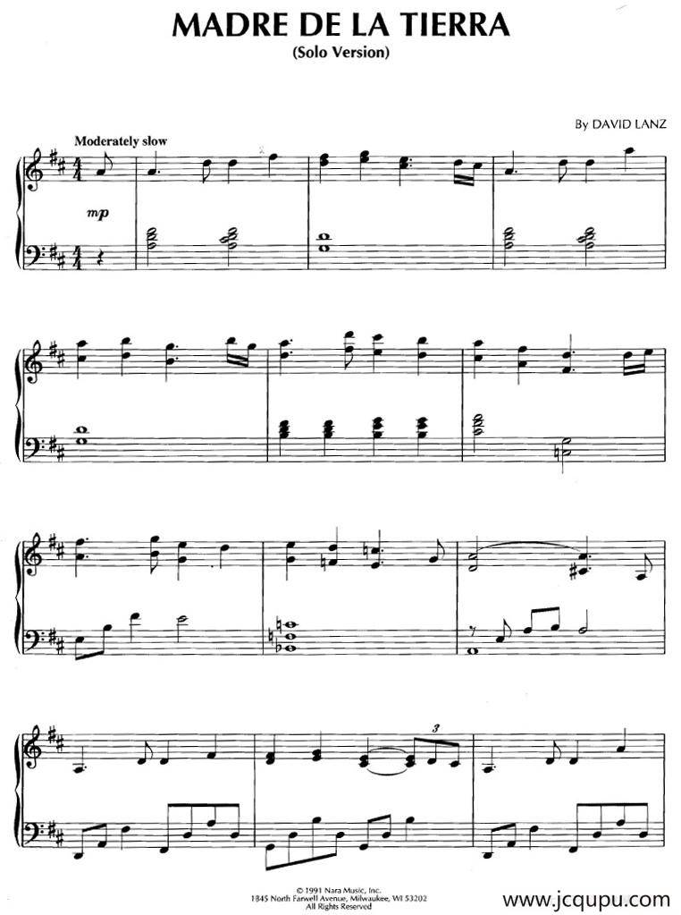 Madre De La Tierra简谱