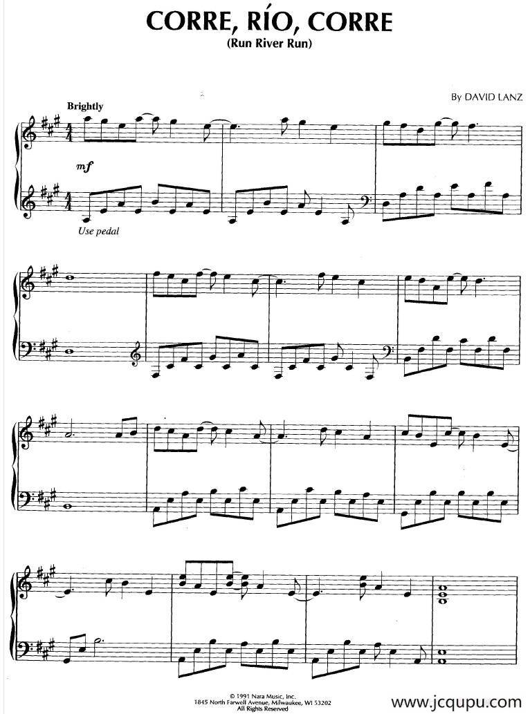 Corre Río Corre (Run River Run)简谱