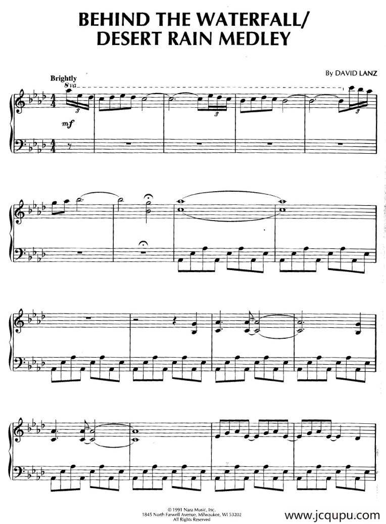 Behind The Waterfall/Desert Rain Medley简谱