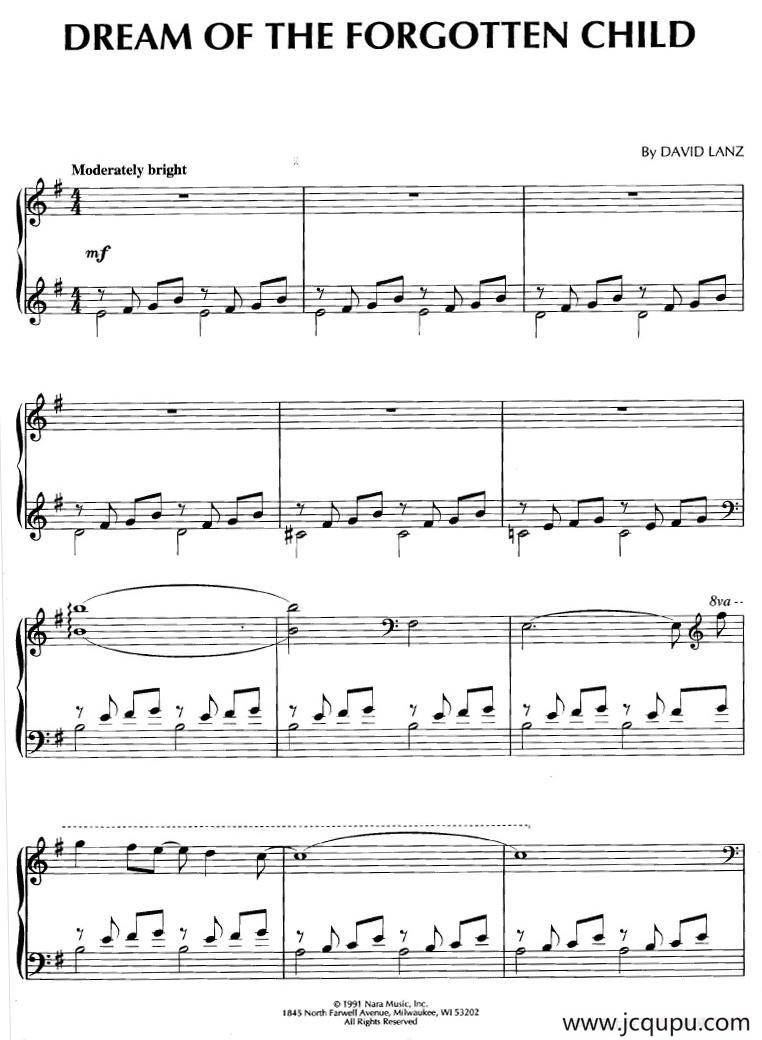 Dream Of The Forgotten Child 简谱