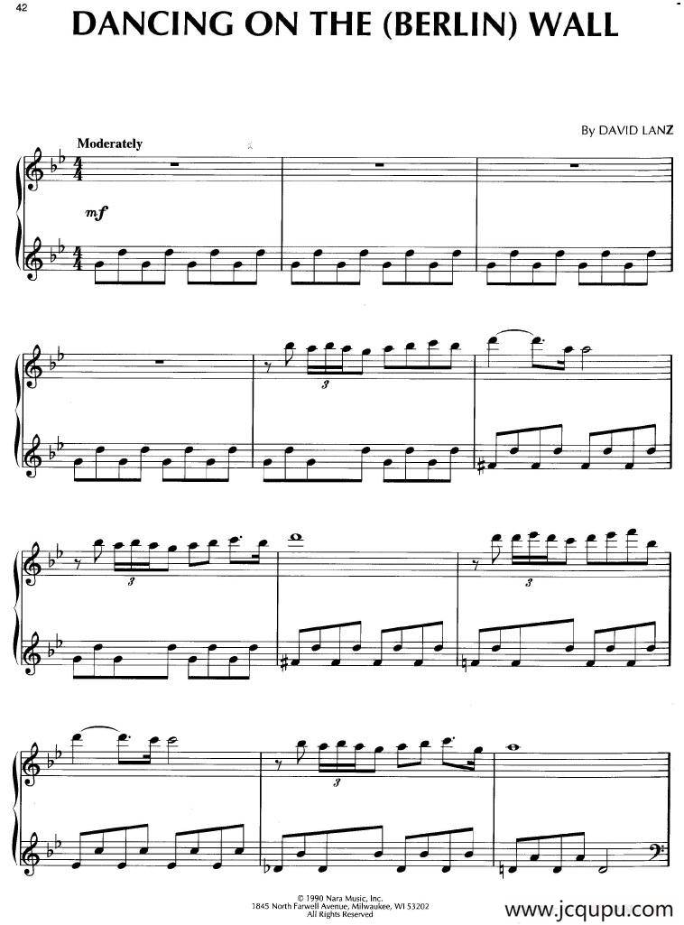Dancing On The (Berlin) Wall简谱