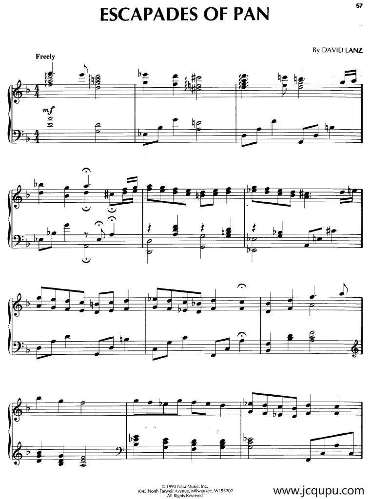 Escapades Of Pan 简谱
