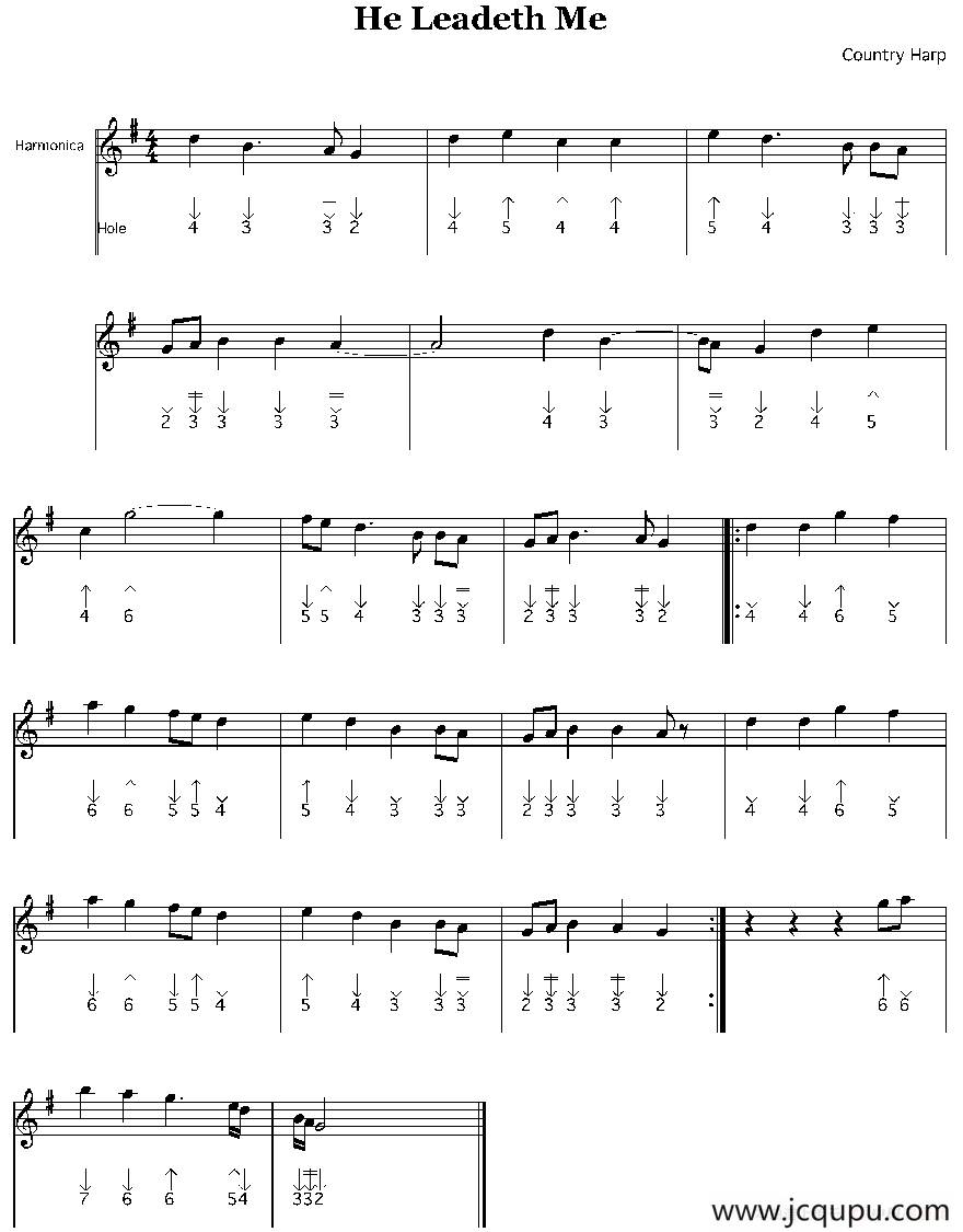 He Leadeth Me（布鲁斯）简谱