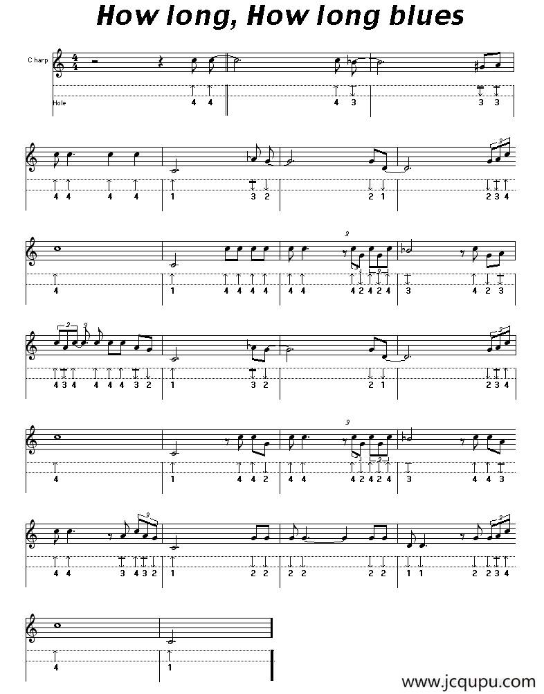 How long,How long blues（天长地久布鲁斯）（布鲁斯）简谱