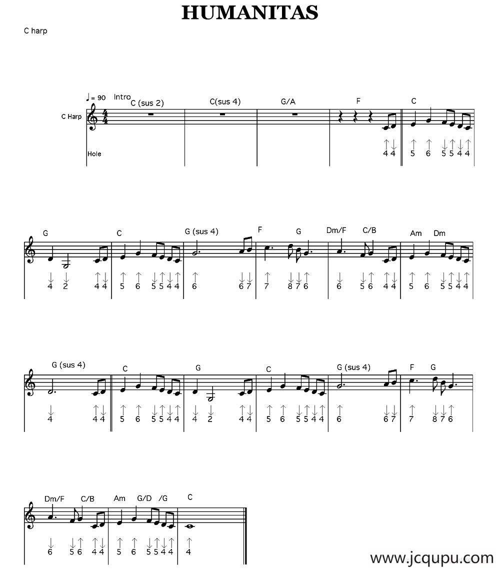 Humanitas（天性）（布鲁斯）简谱