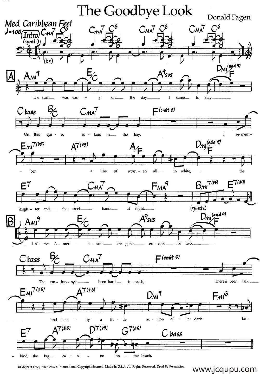 The Goodbye Look（爵士钢琴曲）简谱