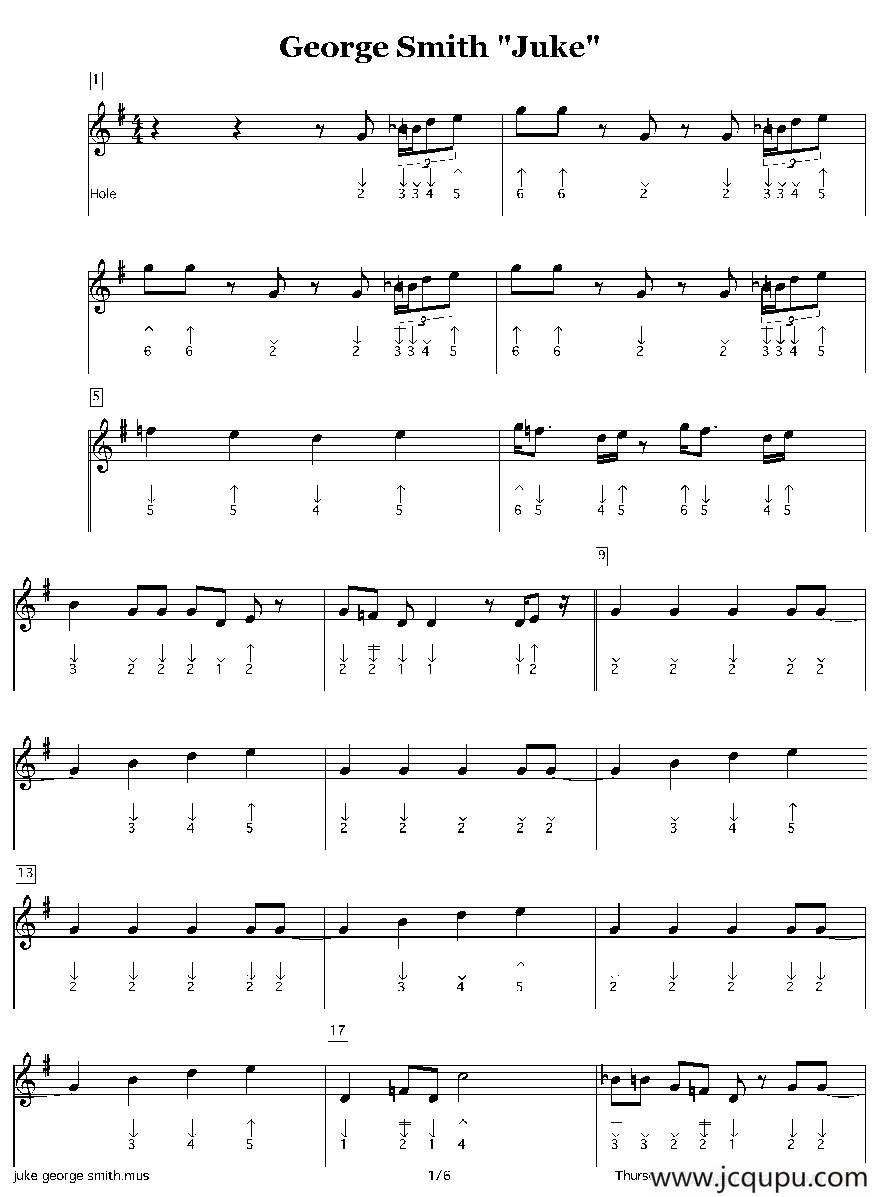 george smith “juke”（布鲁斯）简谱