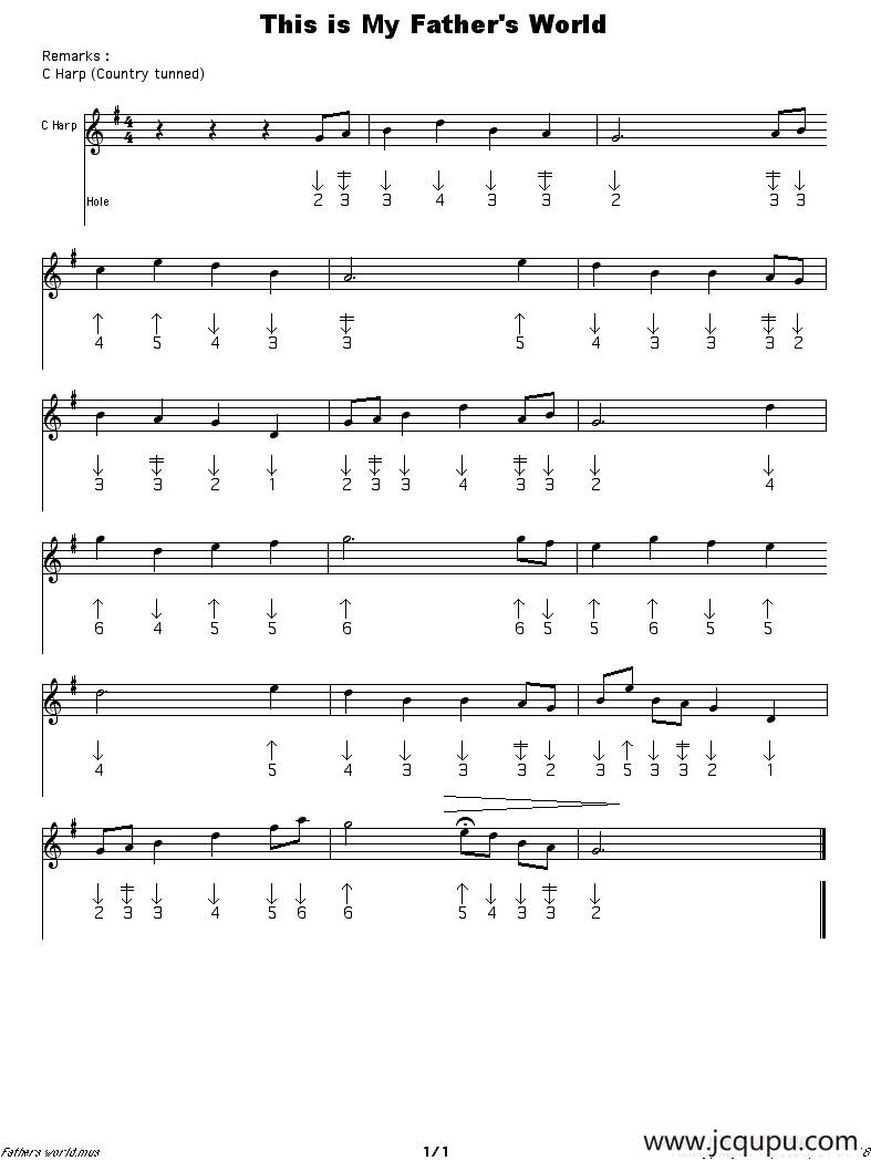 This is Father‘s world（父亲的世界）（布鲁斯）简谱