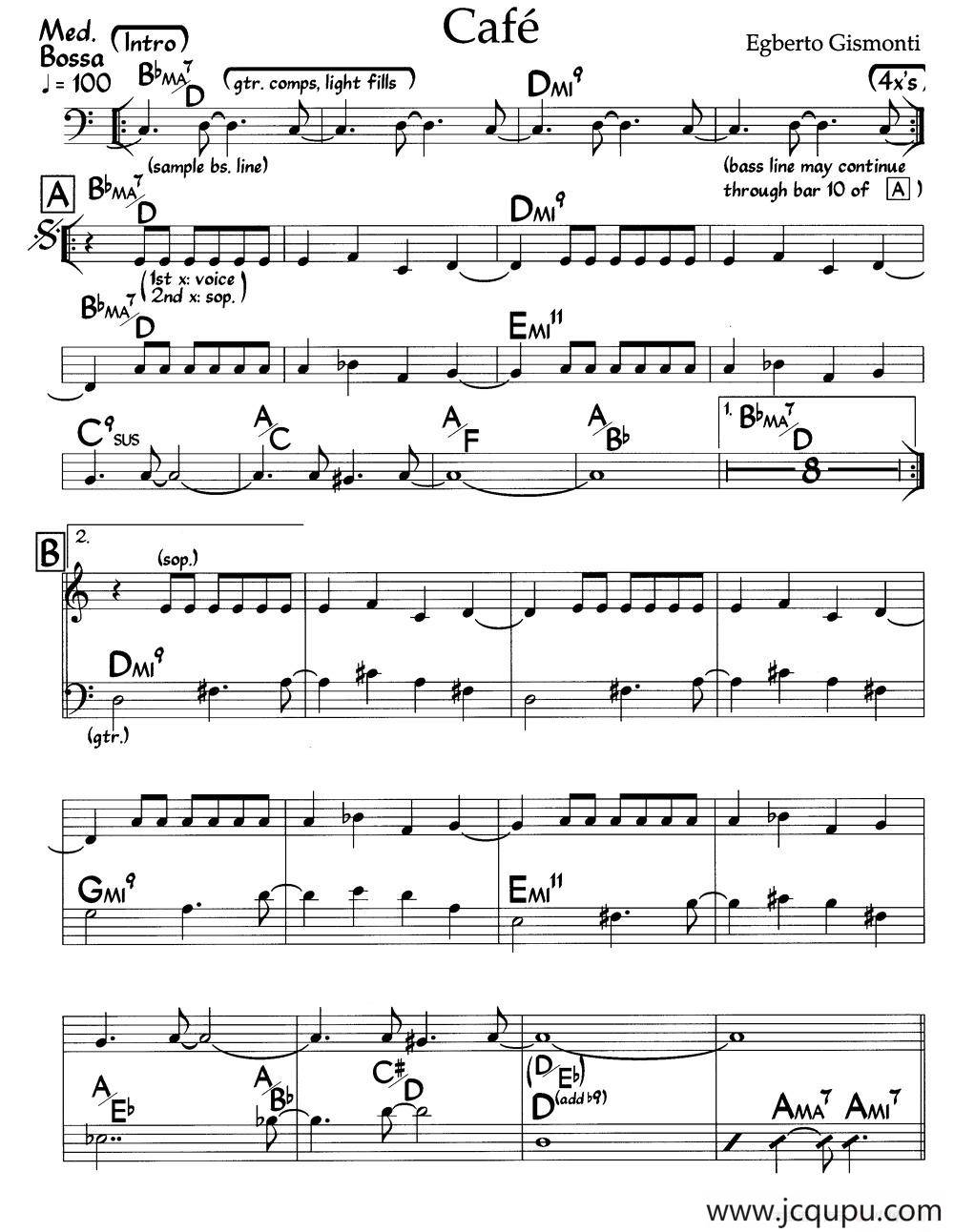 Cafe（咖啡馆）（爵士钢琴曲）简谱