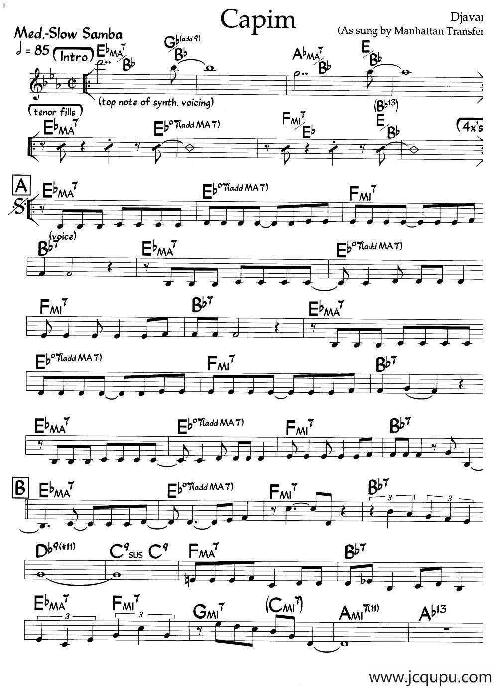 Capim（爵士钢琴曲）简谱