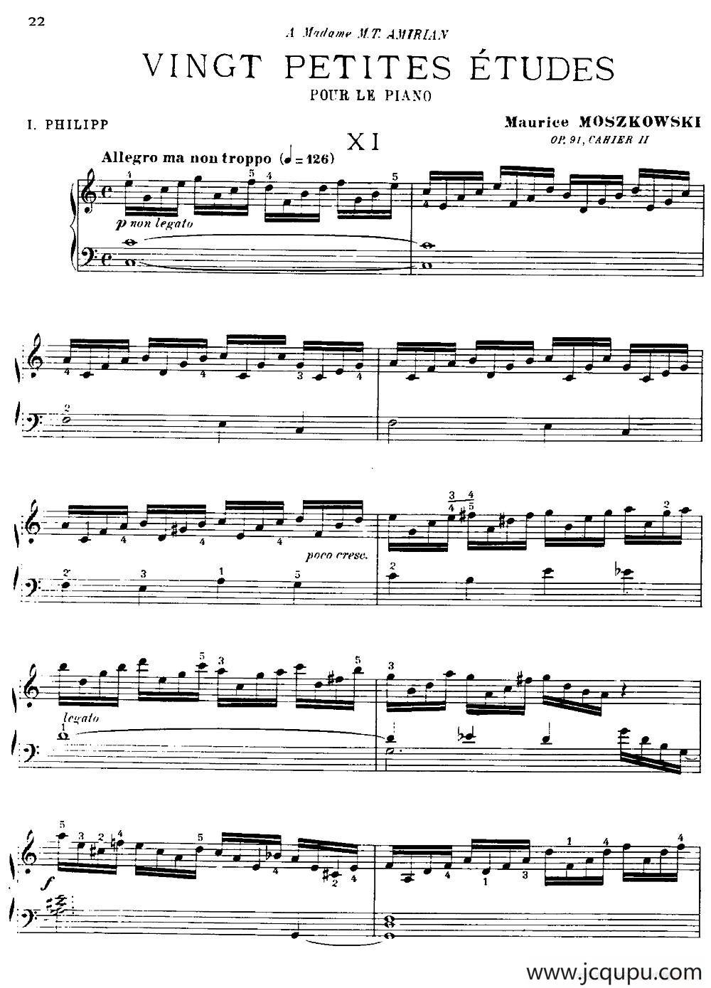 20 Petites Etudes, Op.91（20首小型练习曲）（11）简谱