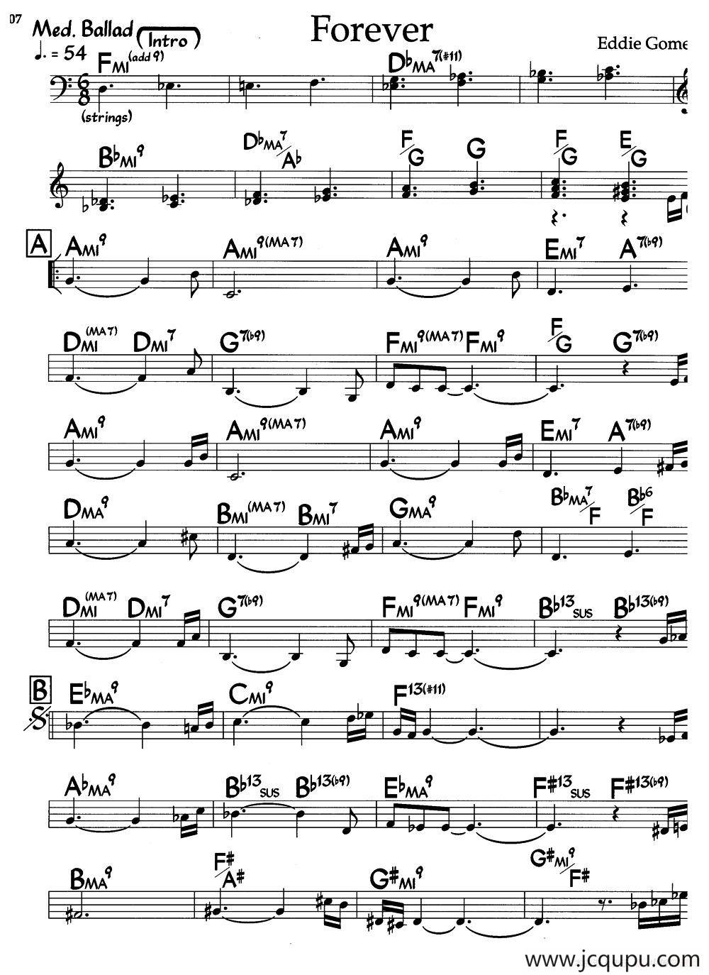 Forever（永恒）（爵士钢琴曲）简谱