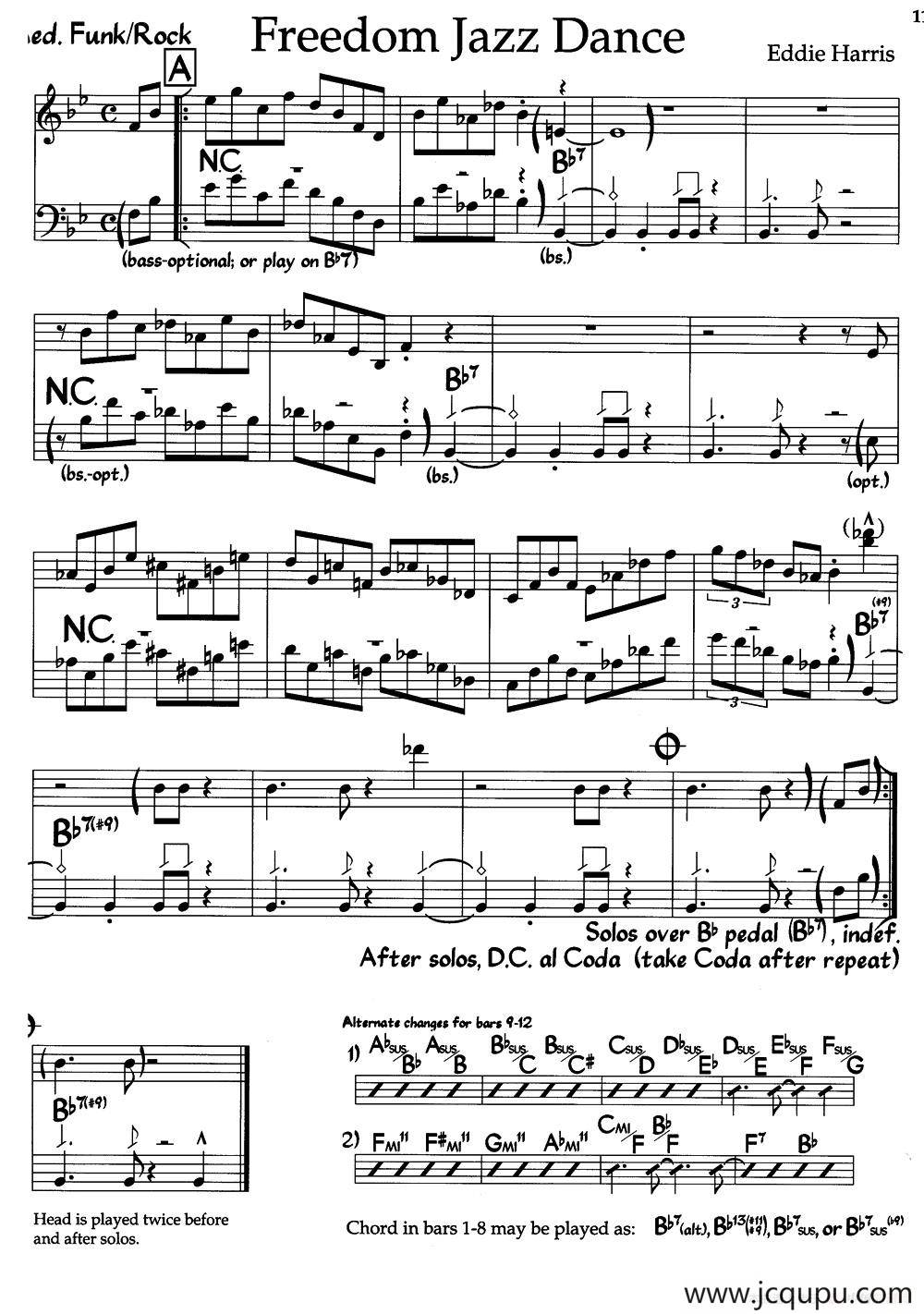 Freedom Jazz Dance（自由爵士舞）（爵士钢琴曲）简谱