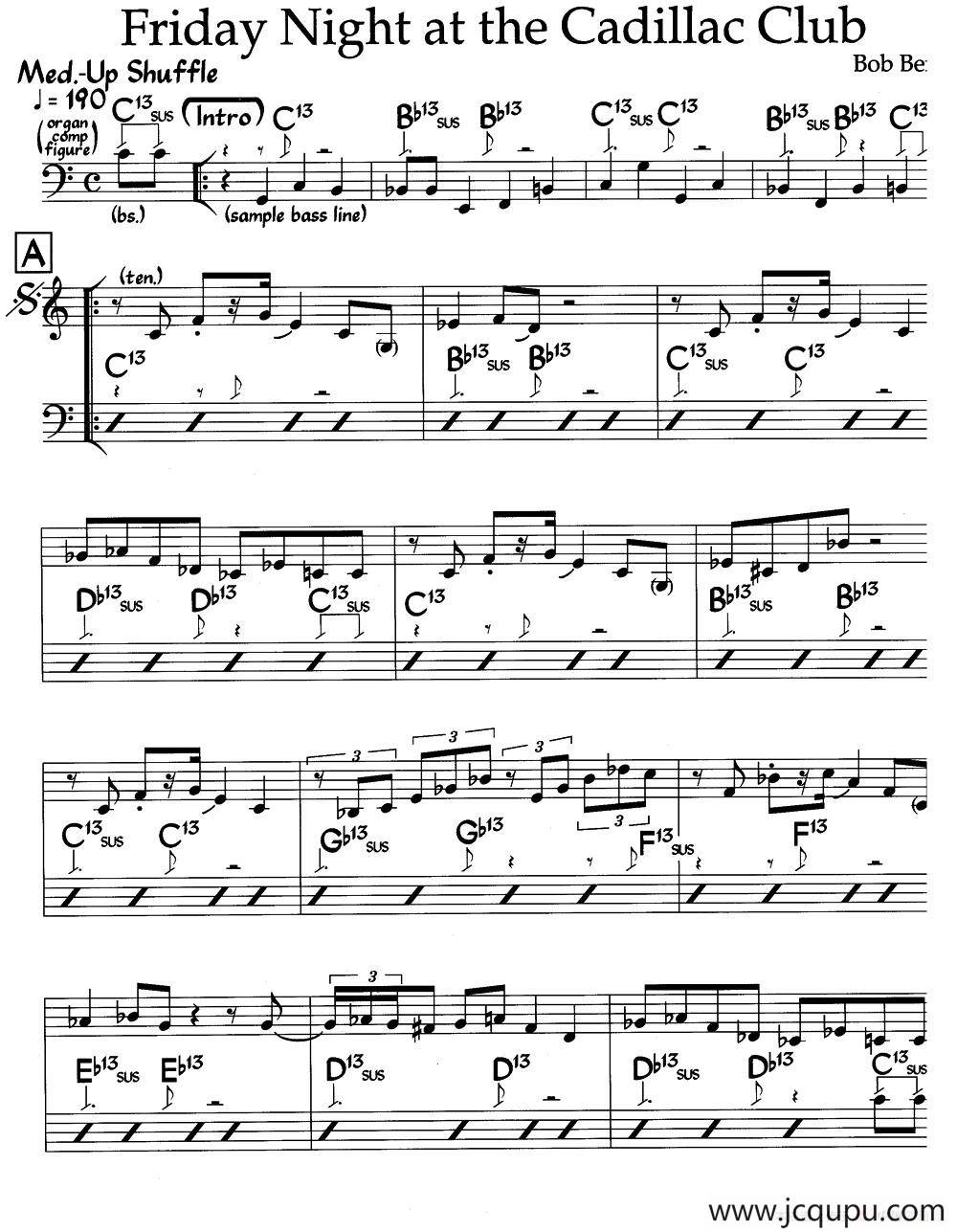 Friday Night at the Cadillac Club（爵士钢琴曲）简谱