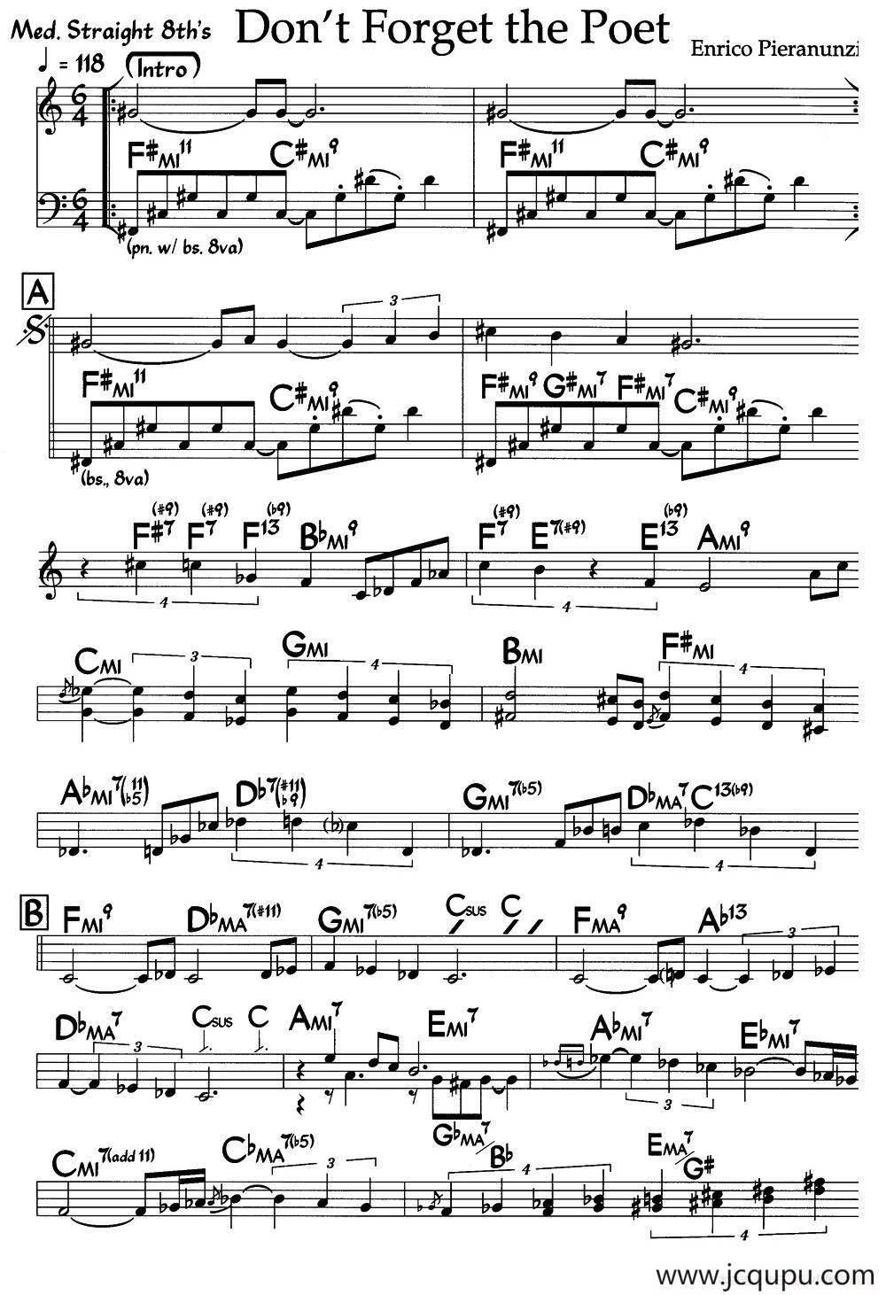 Don't Forget the Poet（爵士钢琴曲）简谱