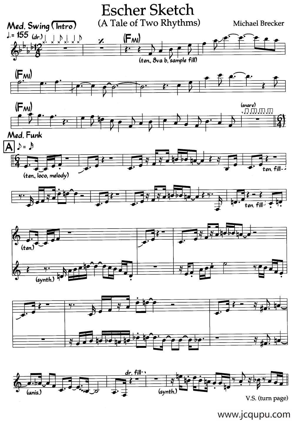 Escher Sketch（爵士钢琴曲）简谱