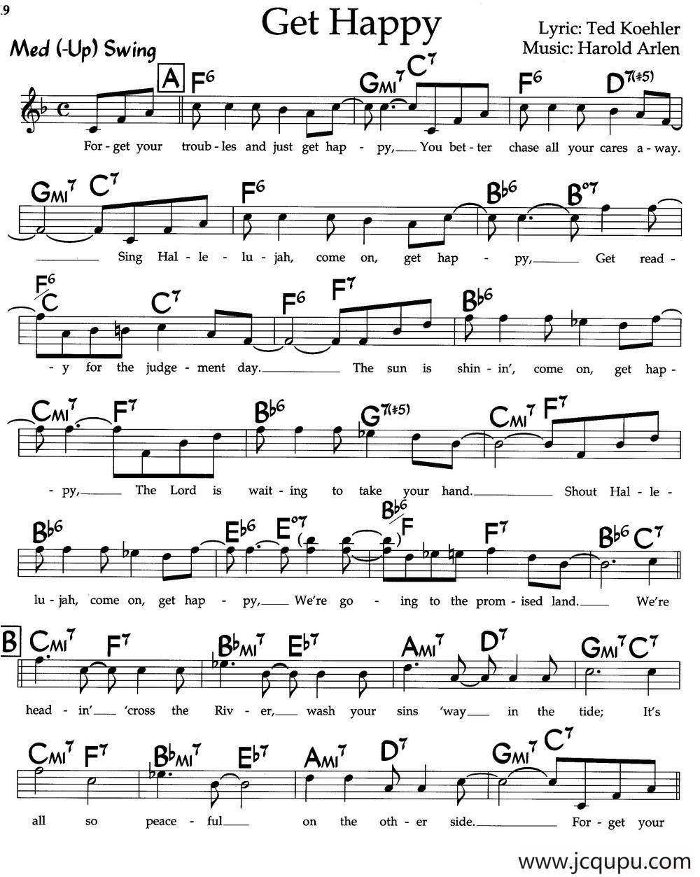 Get Happy（收获快乐）（爵士钢琴曲）简谱