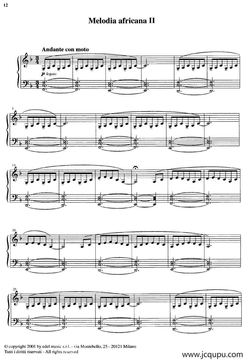 Melodia africana 2简谱