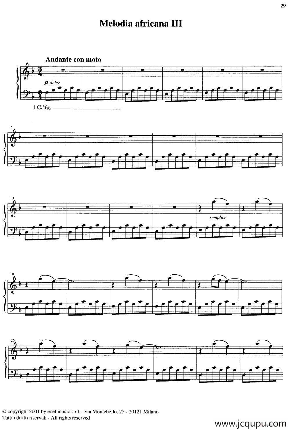 Melodia africana 3简谱