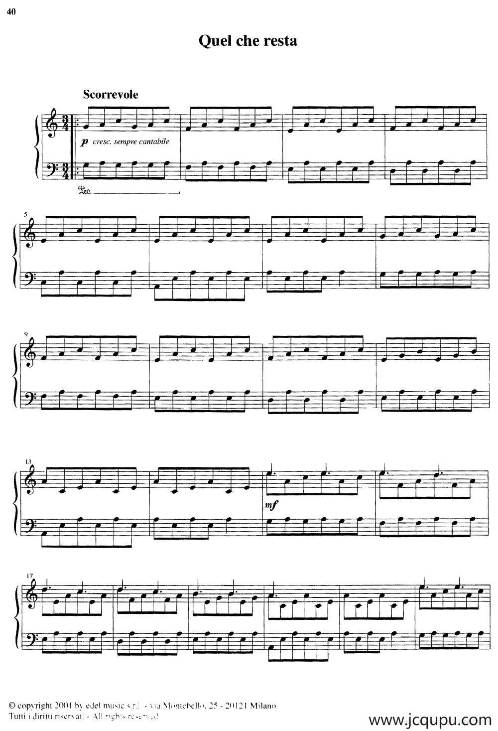 Quel che resta简谱