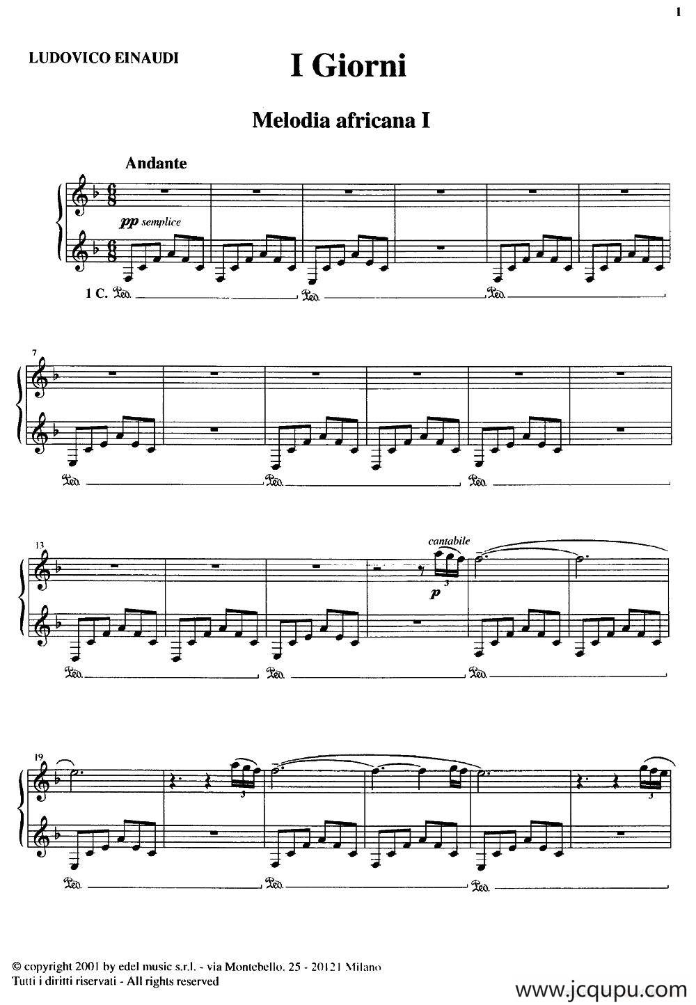 Melodia africana 1简谱