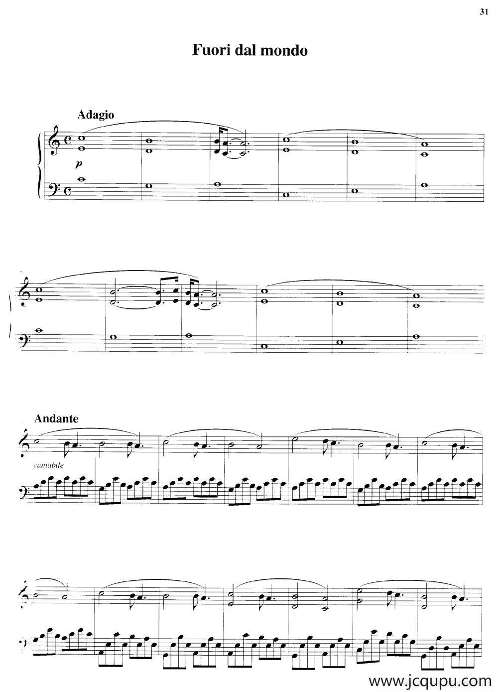 Fuori Dal Mondo简谱