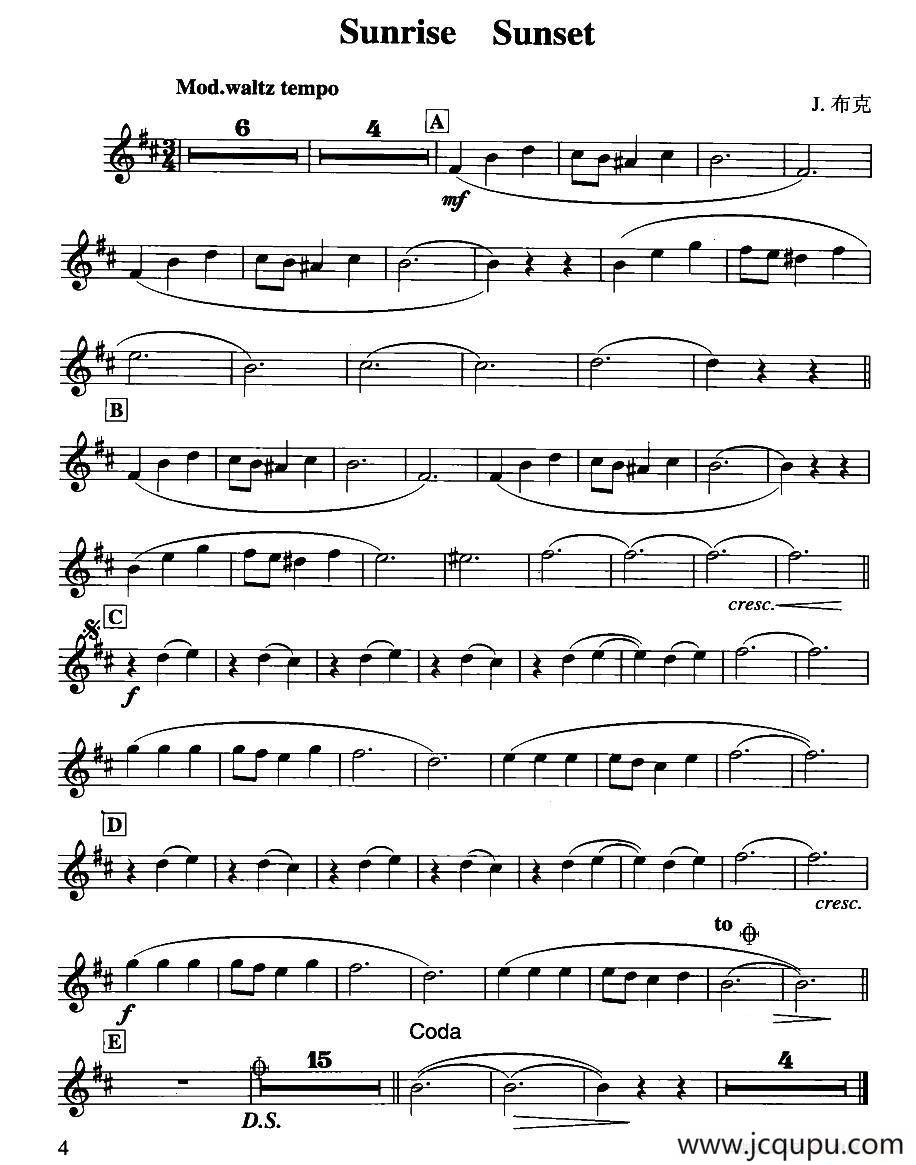 Sunrise Sunset（日出日落）简谱