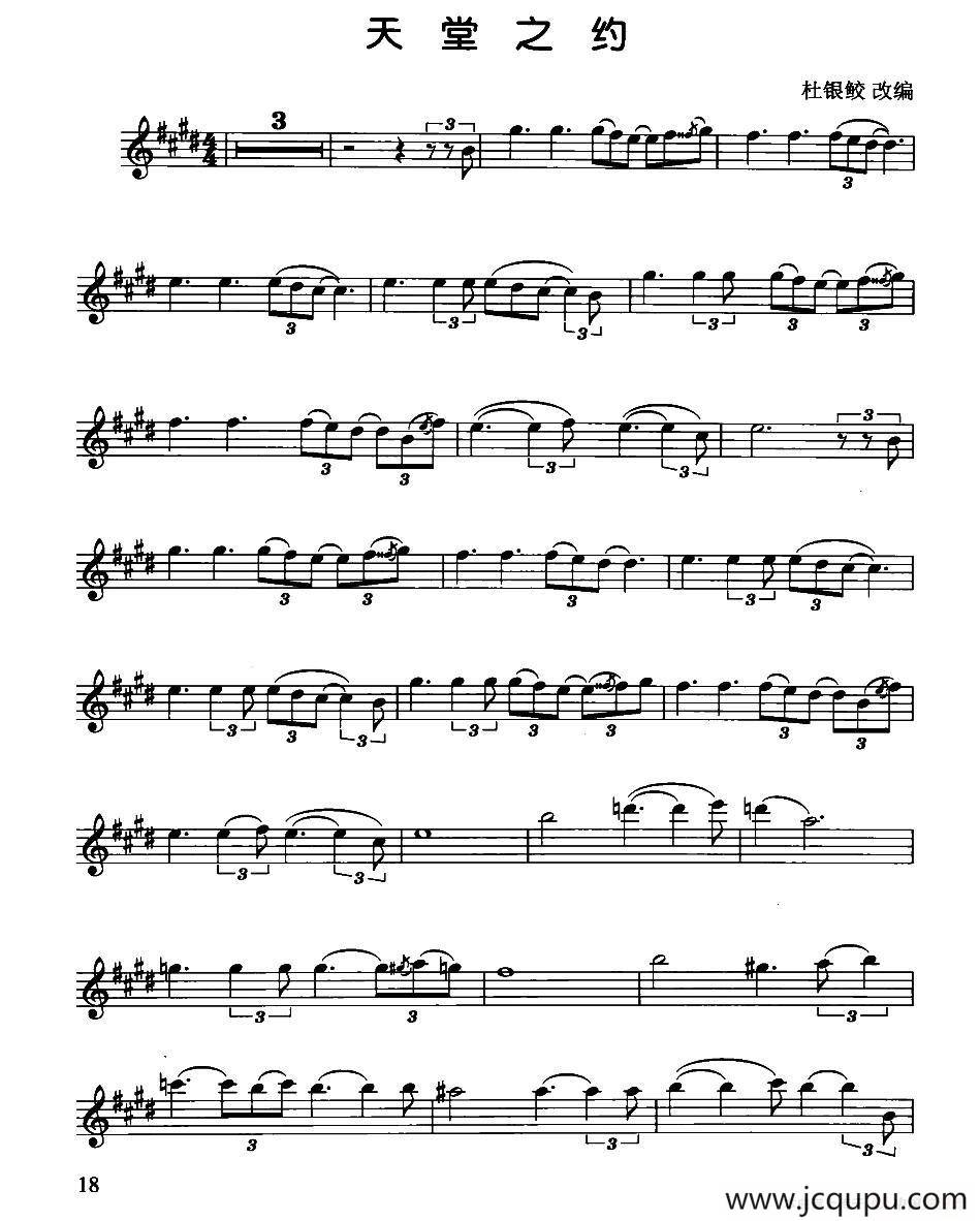 天堂之约（杜银鲛改编版）简谱