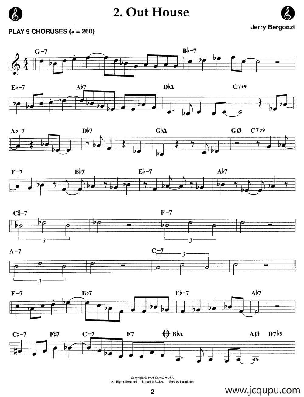 Out House - Cont.简谱