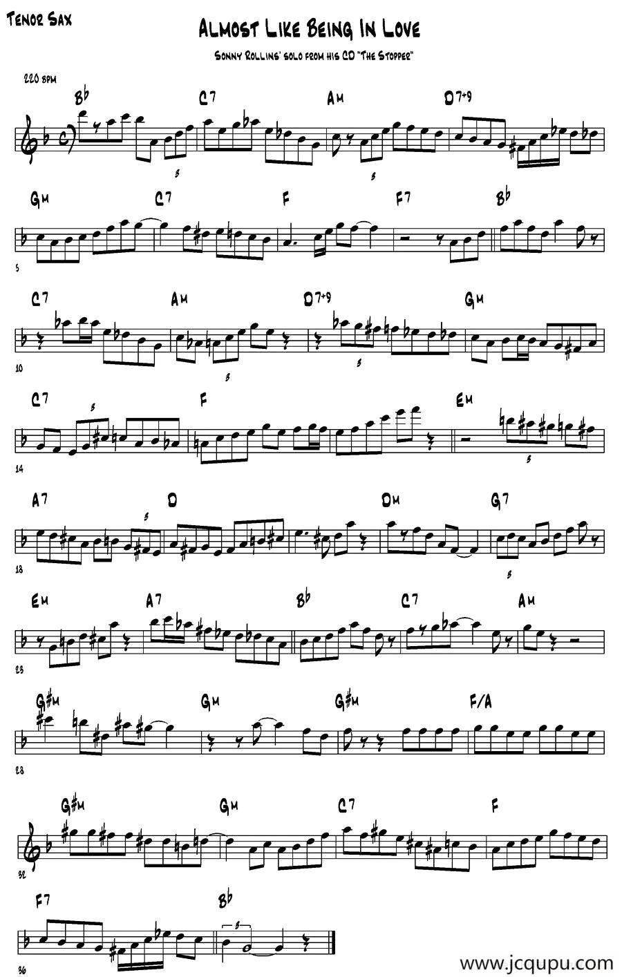 Almost Like Being in Love简谱