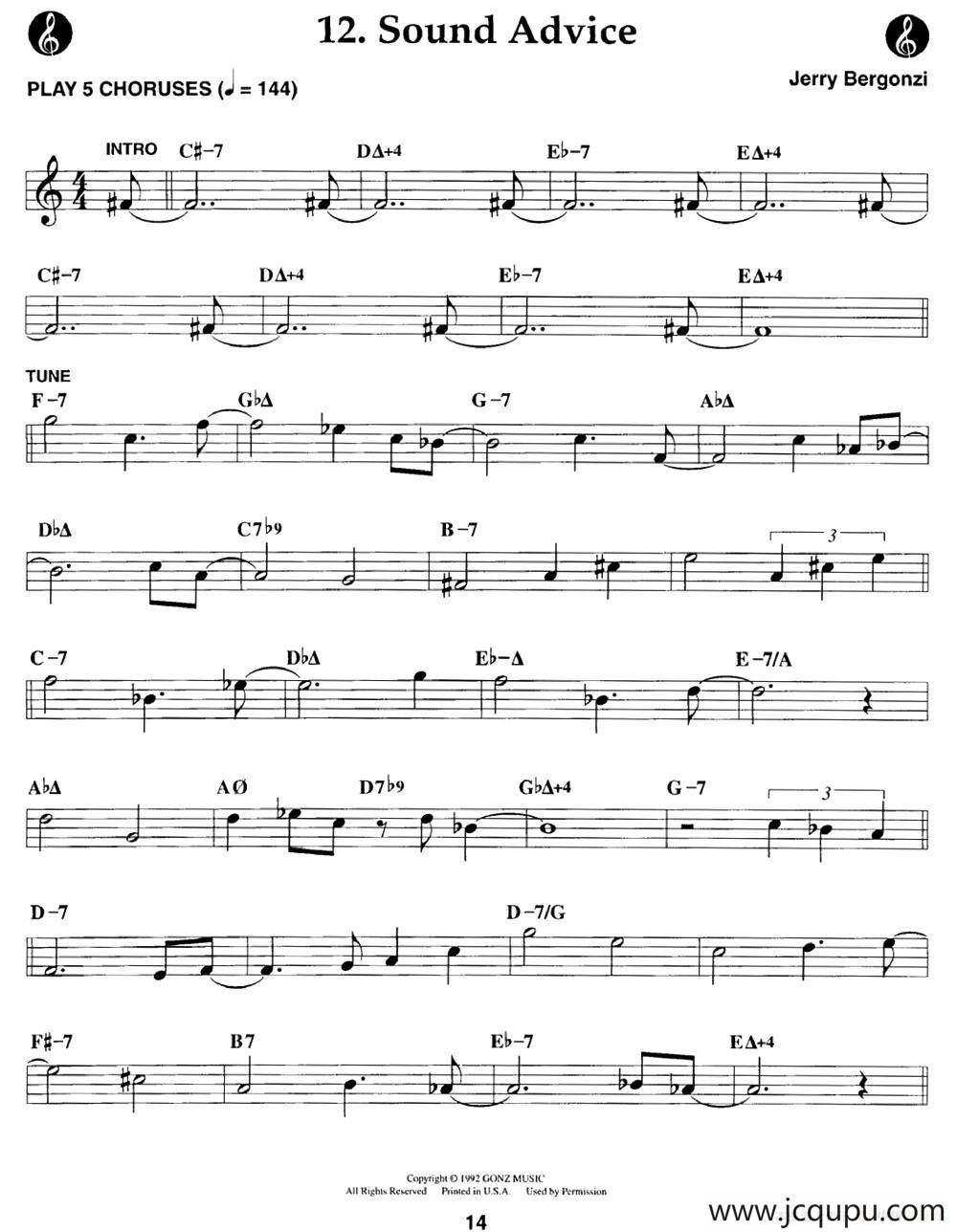 Sound Advice - Cont.简谱