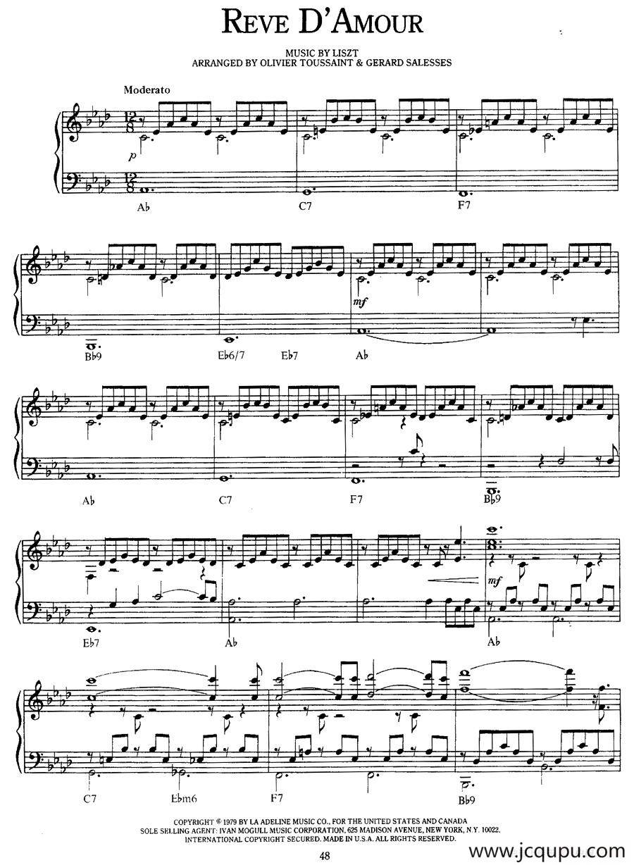 Reve D'Amour（梦幻）简谱