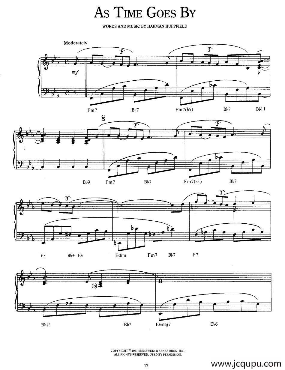 As Time Goes By简谱