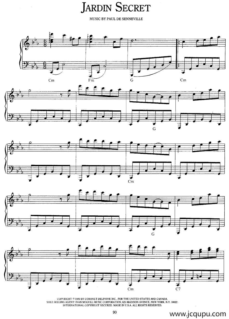 Jardin Secret（秘密的庭院）简谱