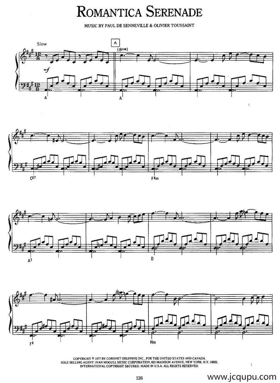 Romantica Serenade（星星小夜曲）简谱