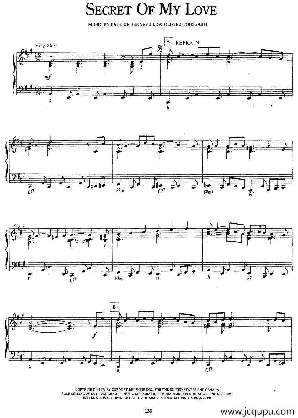 Secret Of My Love（爱的秘密）简谱