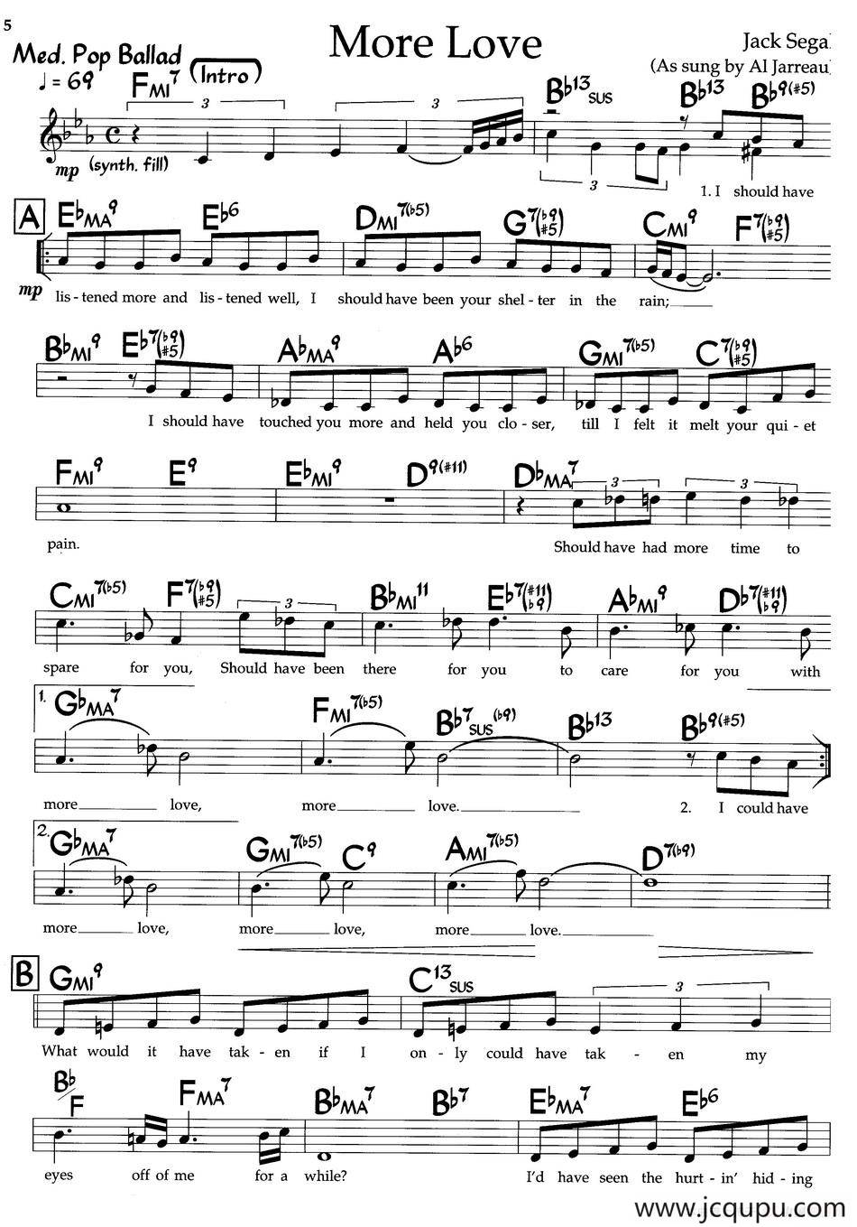 More Love（爵士钢琴曲）简谱