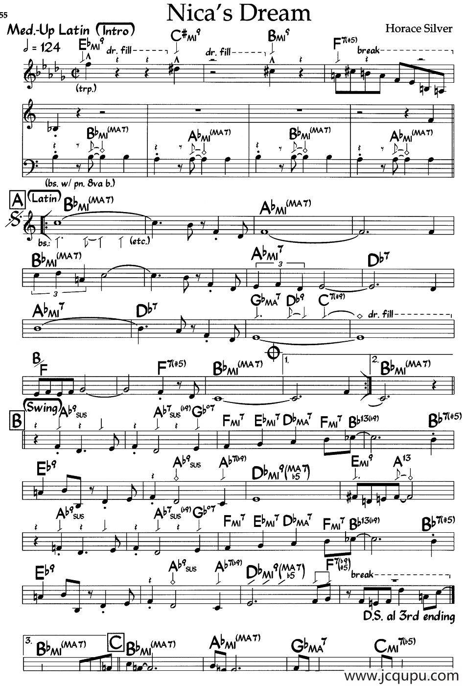 Nica's Dream（爵士钢琴曲）简谱