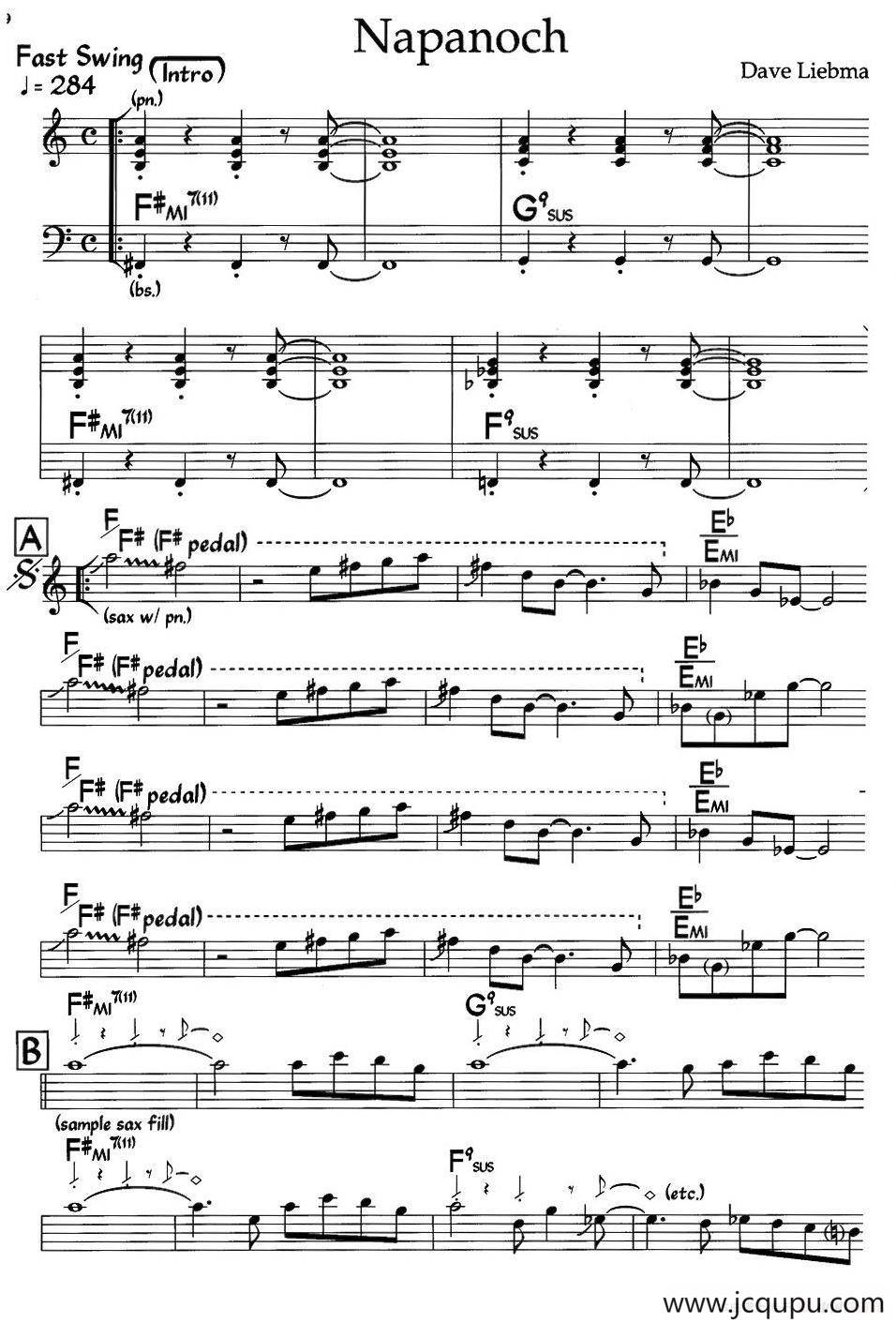 Napanoch（爵士钢琴曲）简谱