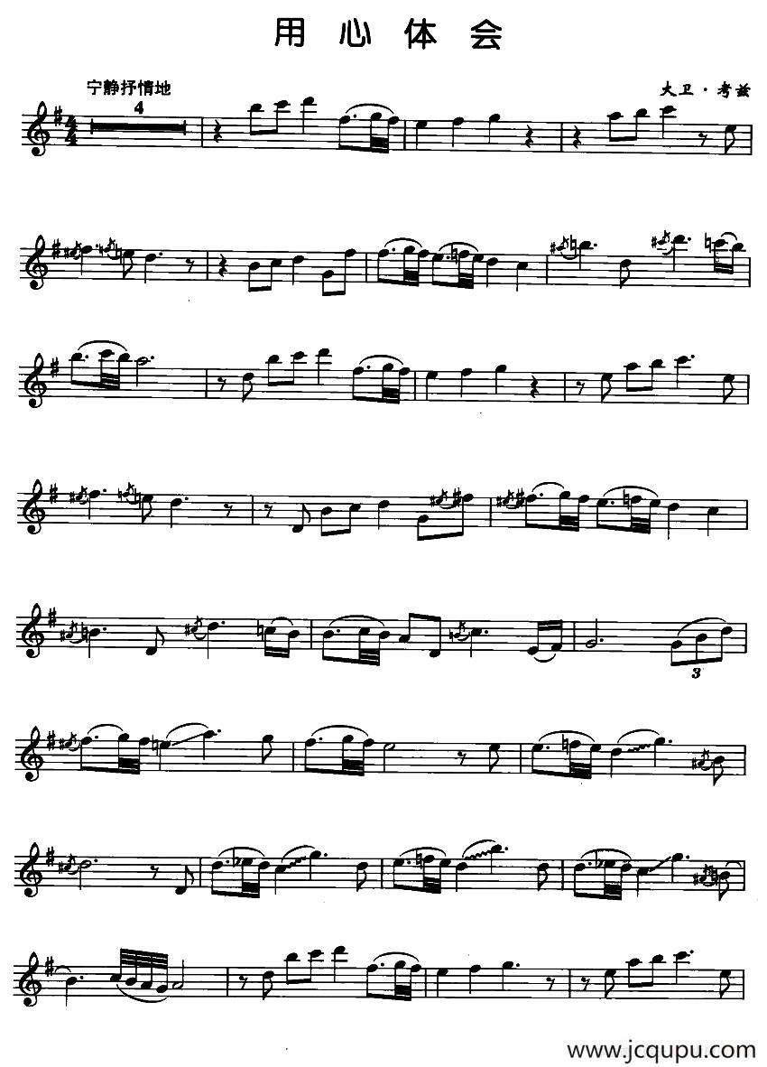 用心体会简谱
