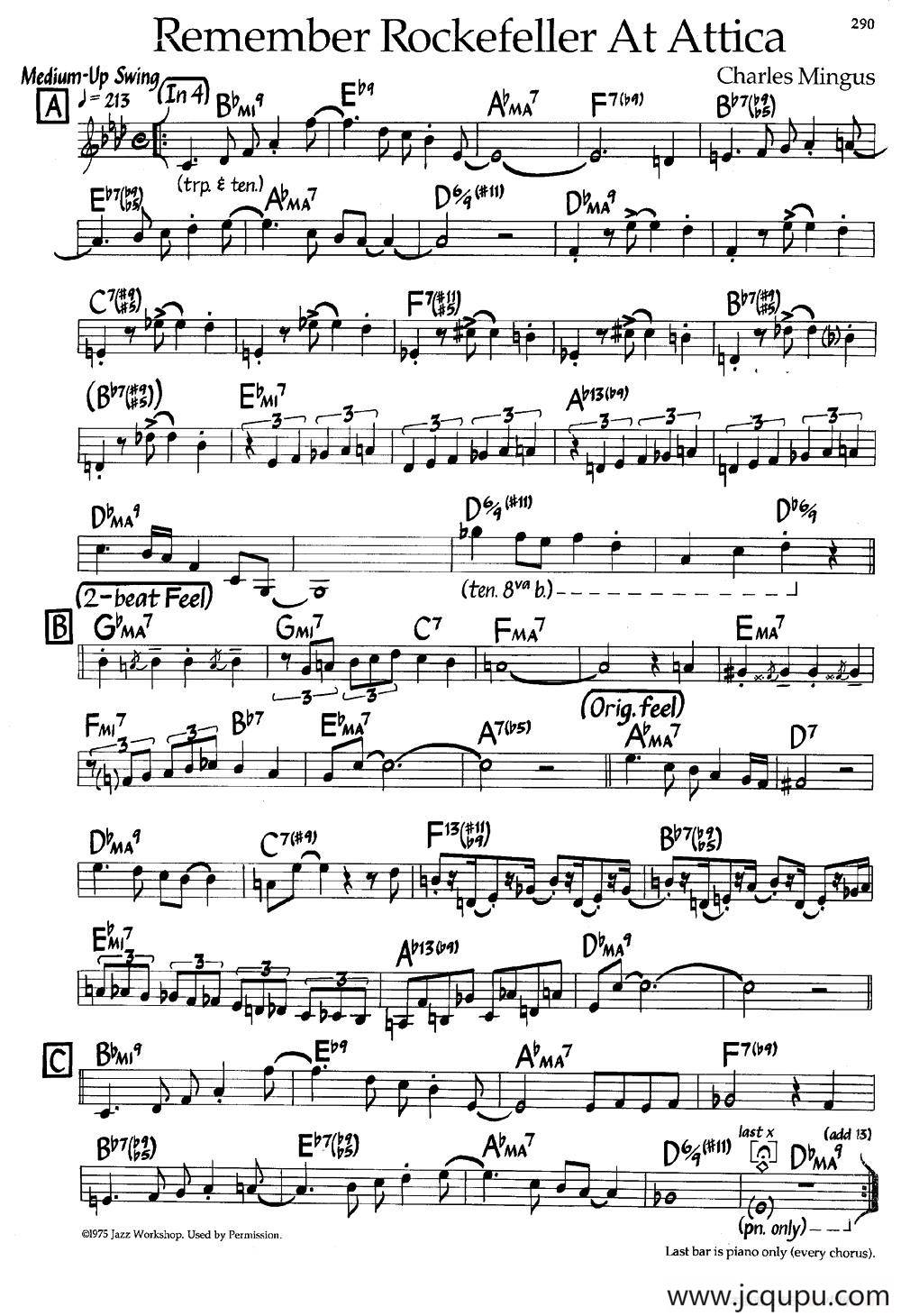 Remember Rockefeller At Attica（爵士钢琴曲）简谱