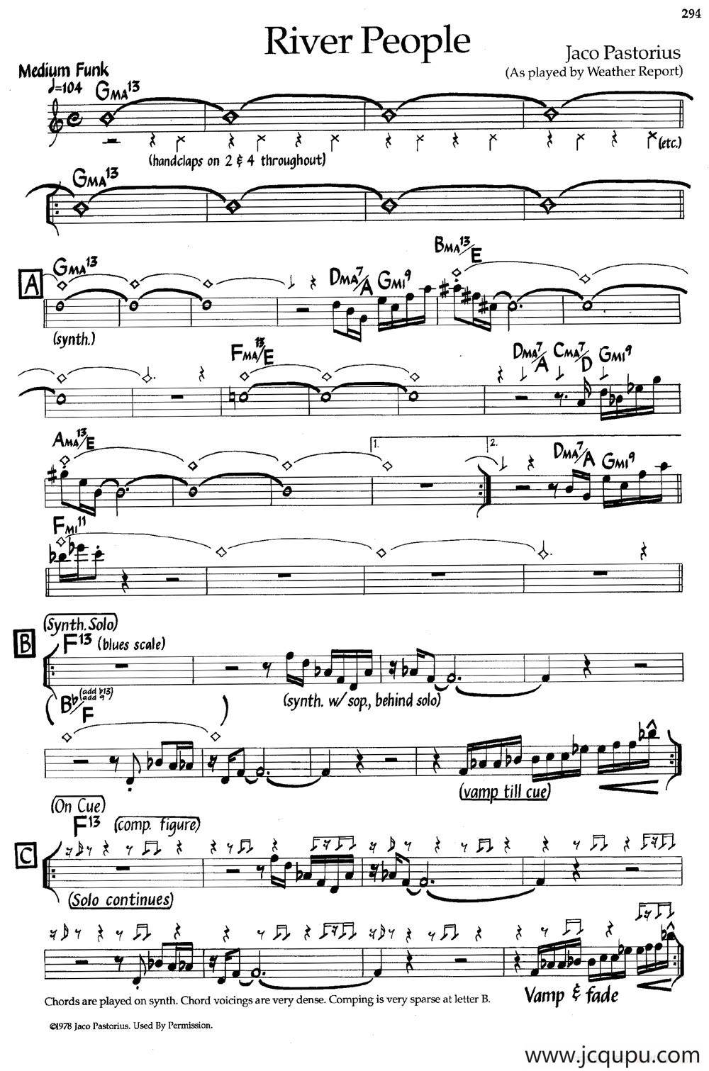 River People（爵士钢琴曲）简谱