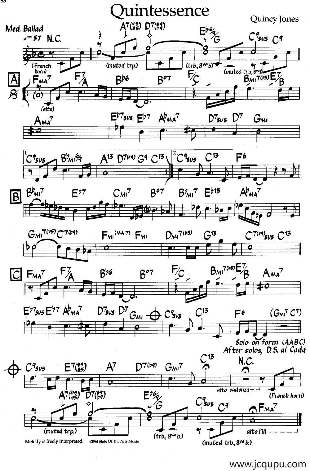 Quintessence（爵士钢琴曲）简谱