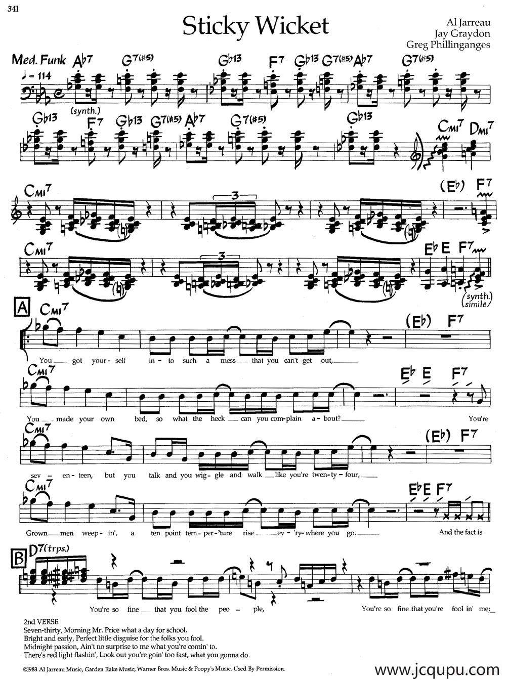Sticky Wicket（爵士钢琴曲）简谱