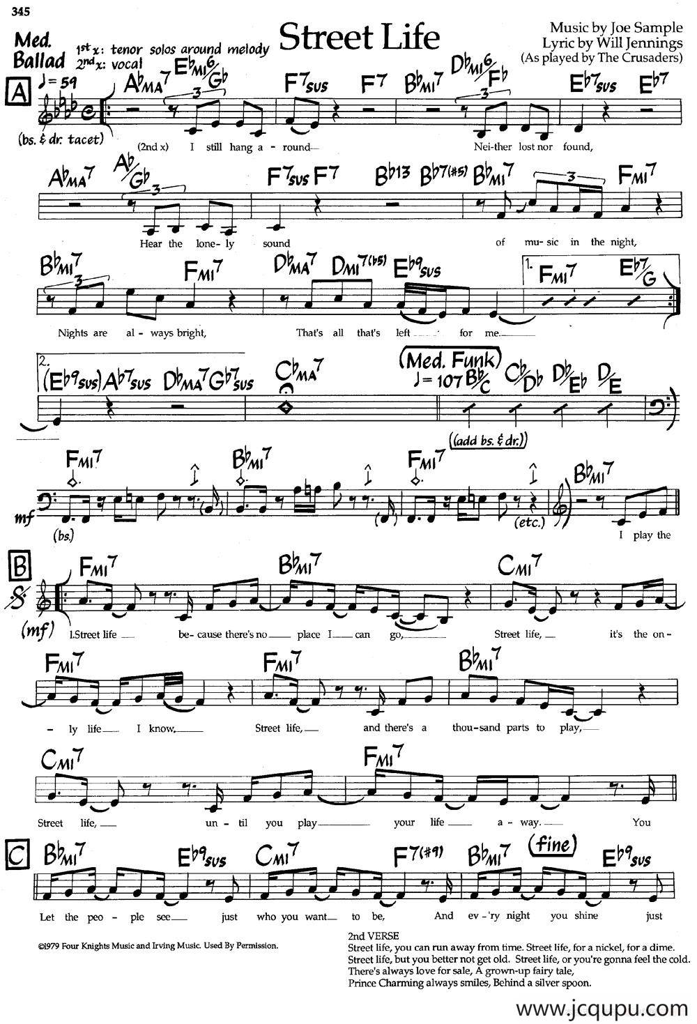 Street Life（爵士钢琴曲）简谱