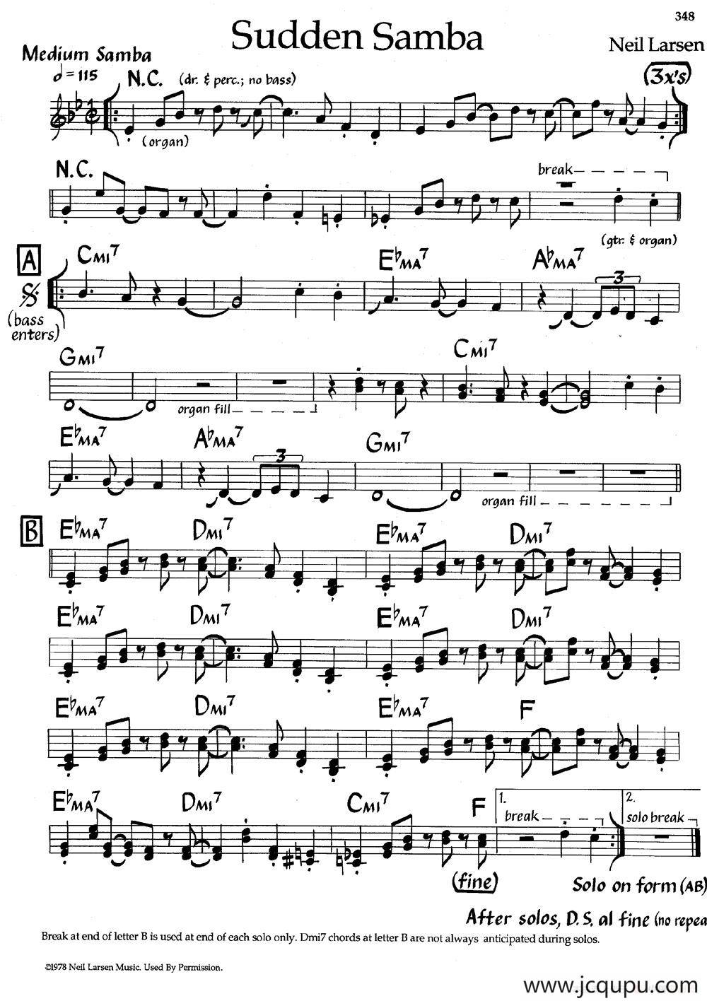 Sudden Samba（爵士钢琴曲）简谱